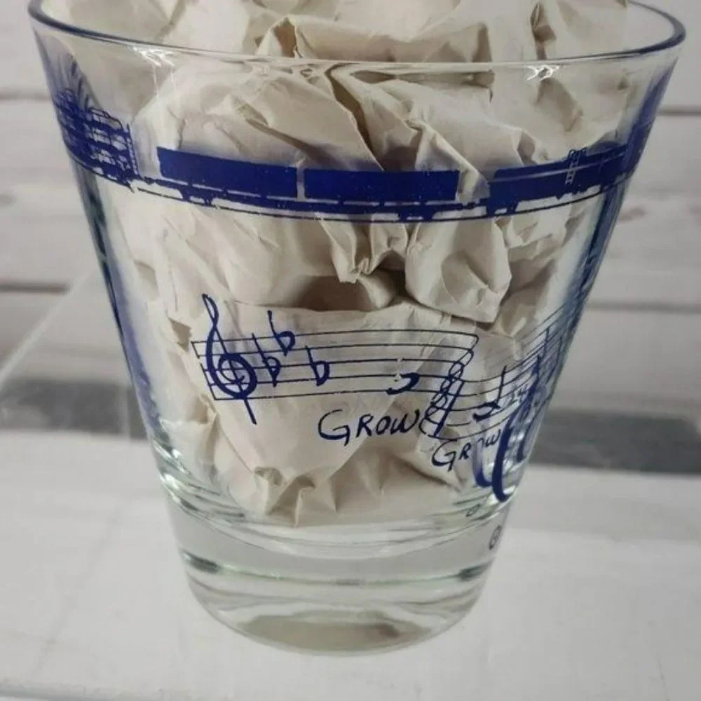 Railroad‎ Crossing AAR Grow Grow By The Rail Way” Rare Glass Train Cup